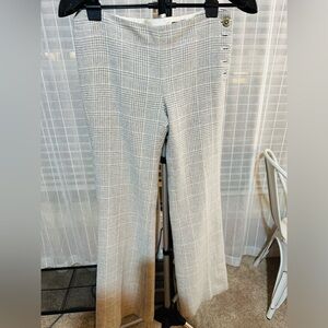 Anthropologie Elevenses Brighton Houndstooth Pants in Gray and Cream